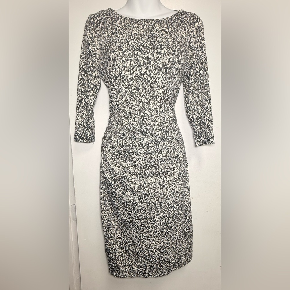 J. McLaughlin Black Sheath Dress with Bateau Neckline